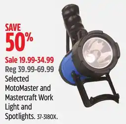 Canadian Tire Selected MotoMaster and Mastercraft Work Light and Spotlights offer