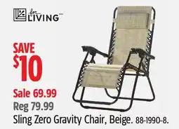 Canadian Tire Sling Zero Gravity Chair, Beige offer