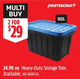 Canadian Tire MASTERCRAFT Heavy-Duty Storage Tote. Stackable offer