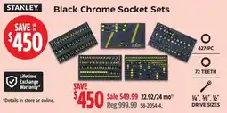 Canadian Tire Stanley BLACK CHROME SOCKET SETS offer