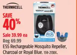 Canadian Tire E55 Rechargeable Mosquito Repeller, Charcoal or Royal Blue offer