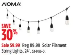 Canadian Tire NOMA Solar Filament String Lights offer