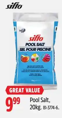 Canadian Tire Pool Salt, 20kg offer