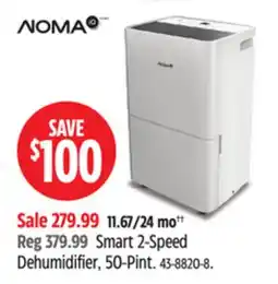 Canadian Tire Smart 2-Speed Dehumidifier, 50-Pint offer