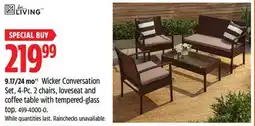 Canadian Tire 9.17/24 mo* Wicker Conversation Set offer