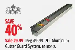Canadian Tire Smart Screen 20´ Aluminum Gutter Guard System offer