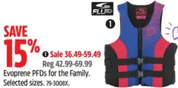 Canadian Tire Fluid Evoprene PFDs for the Family offer