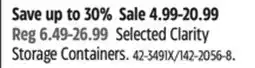 Canadian Tire Selected Clarity Storage Containers offer