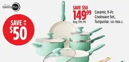 Canadian Tire Ceramic 11-Pc Cookware Set Turquoise offer