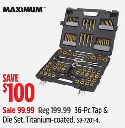 Canadian Tire 86 Pc Tap & Die Set Titanium-coated offer