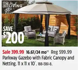 Canadian Tire For Living Parkway Gazebo with Fabric Canopy and Netting offer