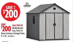 Canadian Tire Resin Outdoor Storage Shed, 8´ x 10´ offer