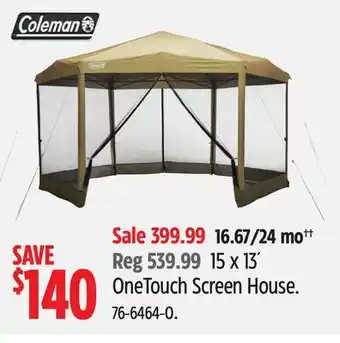 Canadian Tire 15 x 13´ OneTouch Screen House offer
