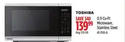 Canadian Tire TOSHIBA 0.9 Cu-Ft Microwave, Stainless Steel offer