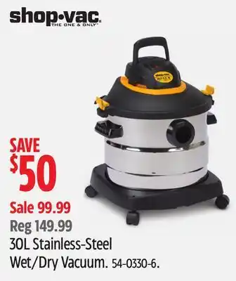 Canadian Tire Shop-Vac 30L Stainless-Steel Wet/Dry Vacuum offer