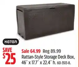 Canadian Tire Keter Rattan-Style Storage Deck Box offer