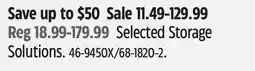 Canadian Tire Selected Storage Solutions offer