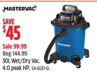 Canadian Tire MASTERVAC 30L Wet/Dry Vac offer