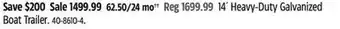 Canadian Tire 14' Heavy-Duty Galvanized Boat Trailer offer