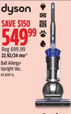 Canadian Tire Dyson Ball Allergy+ Upright Vac offer