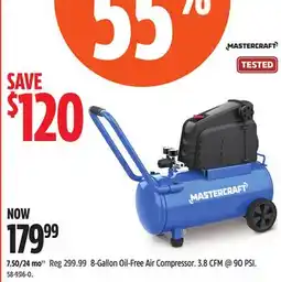 Canadian Tire MASTERCRAFT 8-Gallon Oil-Free Air Compressor offer