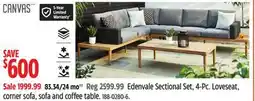 Canadian Tire CANVAS Edenvale Sectional Set 4-Pc. Loveseat, corner sofa, sofa and coffee table offer