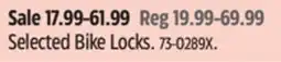 Canadian Tire Selected Bike Locks offer