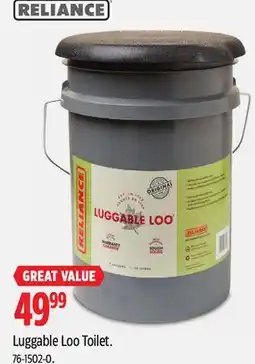 Canadian Tire RELIANCE Luggable Loo Toilet offer