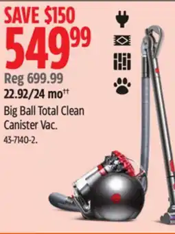 Canadian Tire Big Ball Total Clean Canister Vac offer