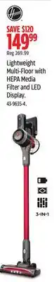 Canadian Tire Lightweight Stick Vacuum with HEPA Filter, Filter and LED Display offer