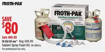 Canadian Tire FROTH-PAK Sealant Spray Foam Kit offer