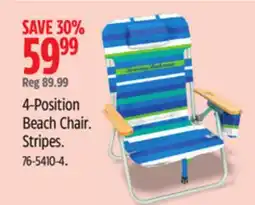 Canadian Tire 4-Position Beach Chair, Stripes offer