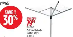 Canadian Tire Type-A Outdoor Umbrella Clothes Dryer offer