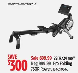 Canadian Tire Pro-Form Pro Folding 750R Rower offer
