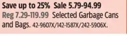 Canadian Tire Selected Garbage Cans and Bags offer