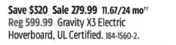 Canadian Tire Gravity X3 Electric Hoverboard offer