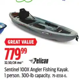 Canadian Tire Sentinel 100X Angler Fishing Kayak offer
