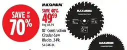 Canadian Tire 10˝ Construction Circular-Saw Blades, 2-Pk offer