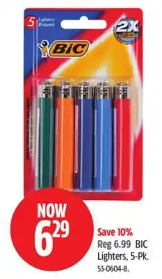 Canadian Tire Reg 6.99 BIC Lighters, 5-Pk offer