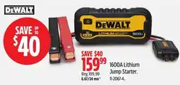 Canadian Tire DEWALT 1600A Lithium Jump Starter offer