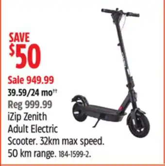 Canadian Tire iZip Zenith Adult Electric Scooter offer