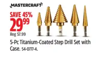 Canadian Tire 5-Pc Titanium-Coated Step Drill Set with Case offer