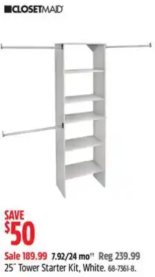 Canadian Tire 25˝ Tower Starter Kit, White offer