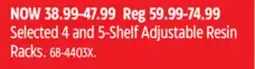 Canadian Tire Selected 4 and 5-Shelf Adjustable Resin Racks offer