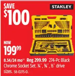 Canadian Tire STANLEY 274-Pc Black Chrome Socket Set offer