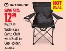 Canadian Tire OUTBOUND Wide-Back Camp Chair with Built-in Cup Holder offer