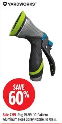Canadian Tire Yardworks 10-Pattern Aluminum Hose Spray Nozzle offer