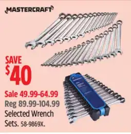 Canadian Tire MASTERCRAFT Selected Wrench Sets offer