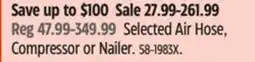 Canadian Tire Maximum Selected Air Hose, Compressor or Nailer offer