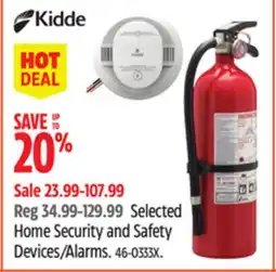 Canadian Tire Kidde Selected Home Security and Safety Devices/Alarms offer
